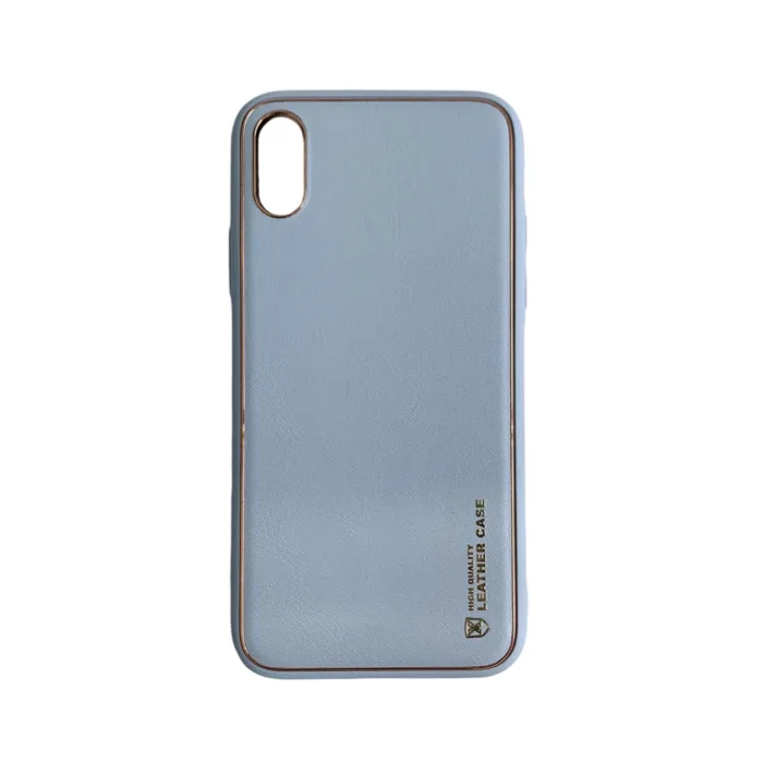 iPhone X Light Blue Protection Leather Smartphone Case