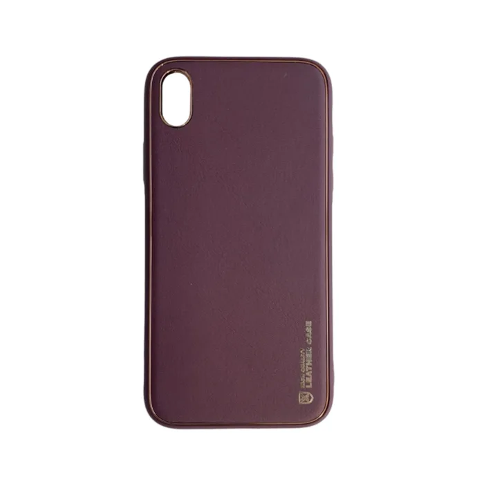 iPhone XR Maroon Protection Leather Smartphone Case