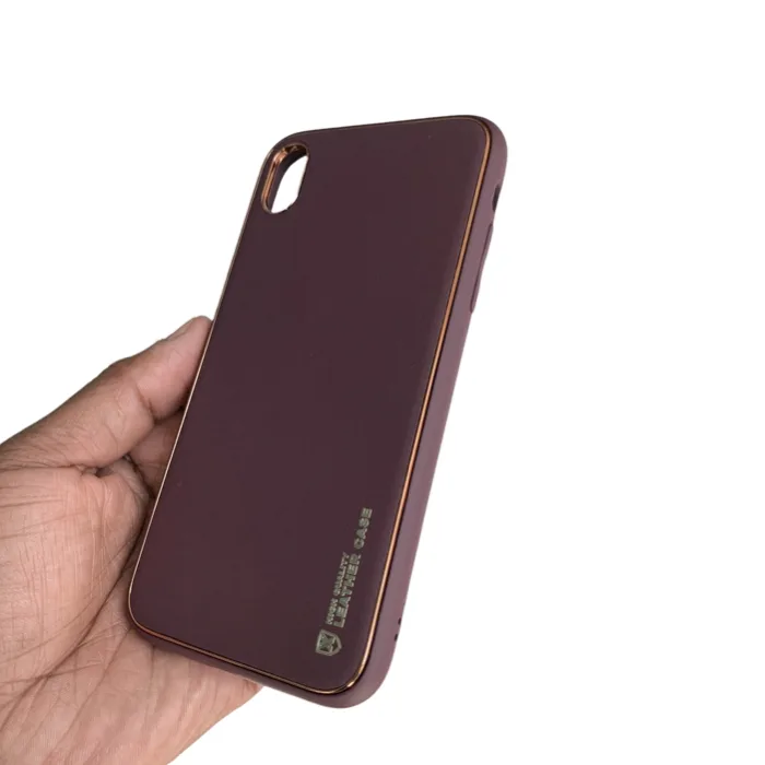 iPhone XR Maroon Protection Leather Smartphone Case
