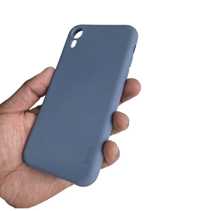 Hoco iPhone XR Liquid Silicone Light Blue smartphone case - Image 3