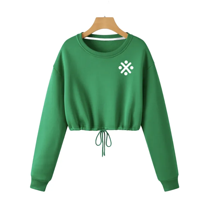 Minimalist X Pocket Logo green crop top sweater