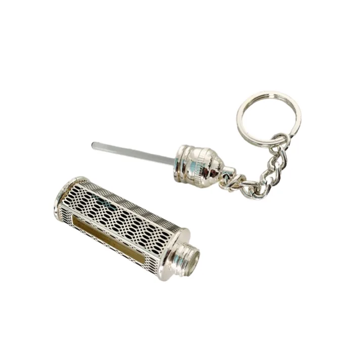 Empty & Refillable Silver Oil Parfum Bottle Keychain