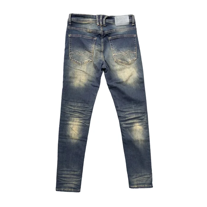 REPLAY RE-9113H Cast Green Blue Stretch Denim Jeans