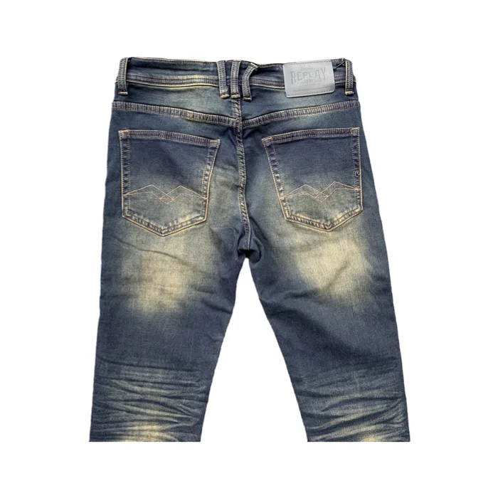 REPLAY RE-9113H Cast Green Blue Stretch Denim Jeans
