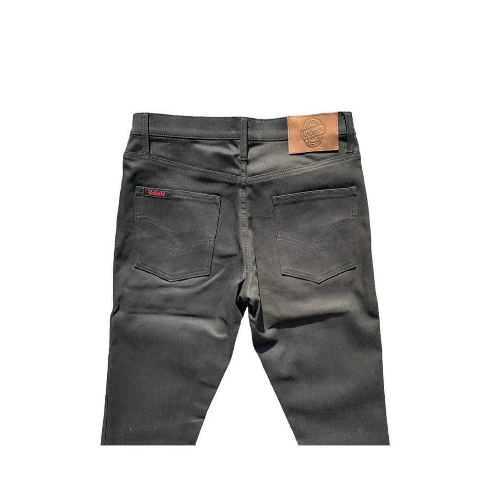 Midnight Taper Black Denim Jeans by Kalushi