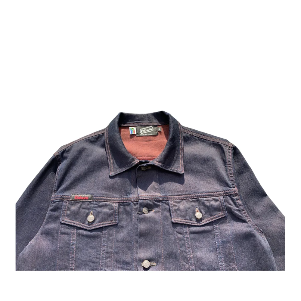 Crimson Dusk Men's Trucker Denim Jacket - Kalushi