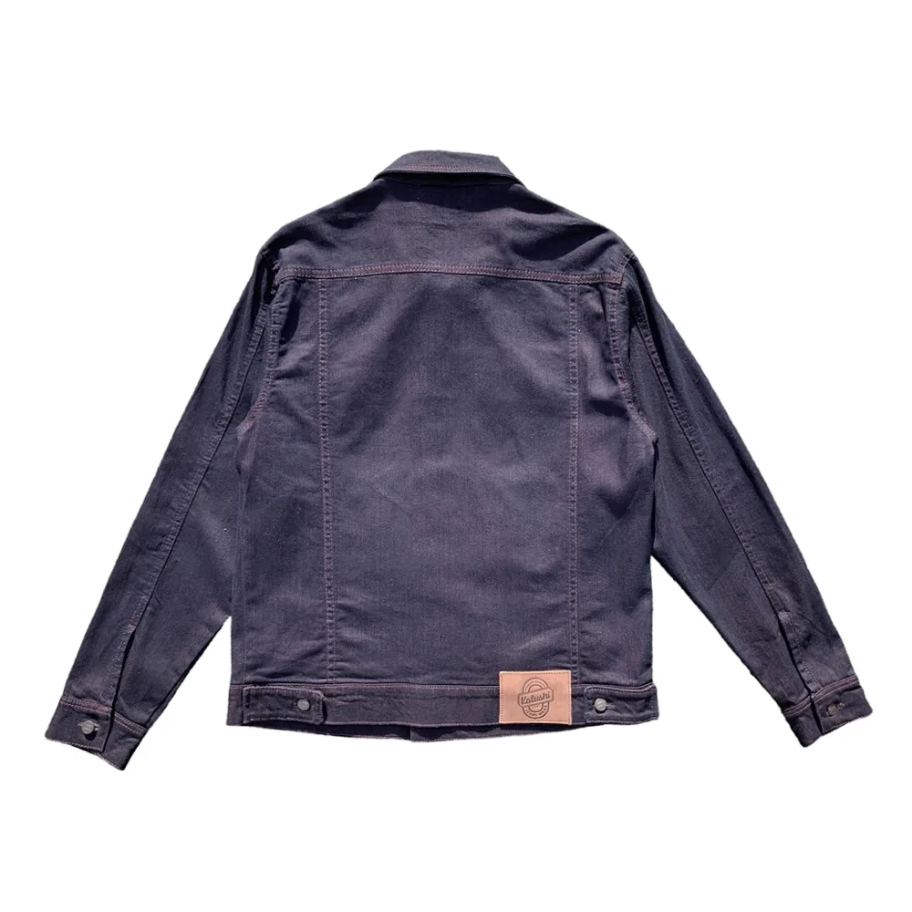 Crimson Dusk Men's Trucker Denim Jacket - Kalushi