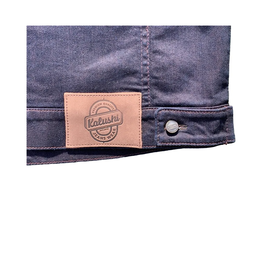 Crimson Dusk Men's Trucker Denim Jacket - Kalushi