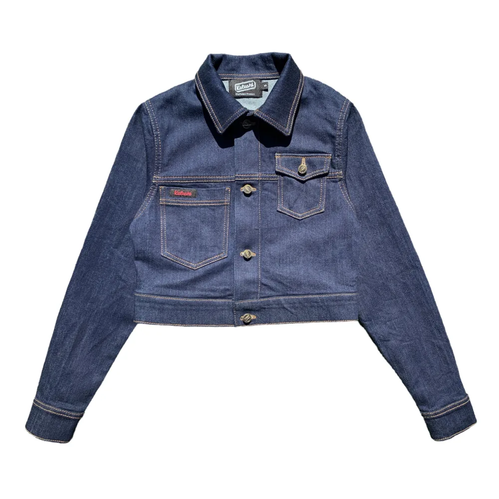Azure Bolt Women's Cropped Denim Jacket - Kalushi