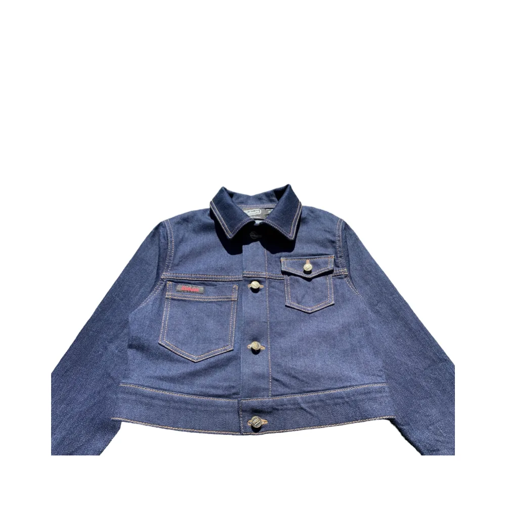 Azure Bolt Women's Cropped Denim Jacket - Kalushi