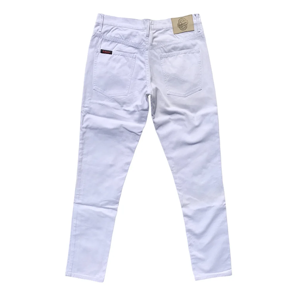 Ivory Standard White Stretch Denim Jeans by Kalushi