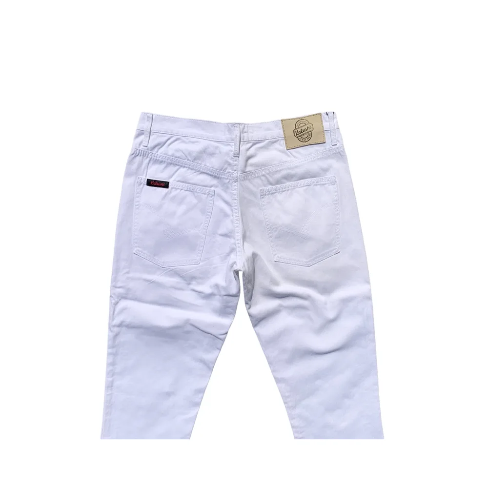 Ivory Standard White Stretch Denim Jeans by Kalushi