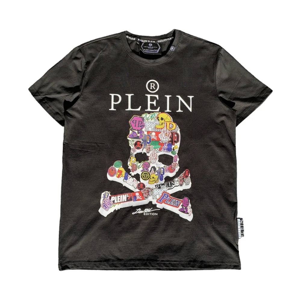 Philipp Plein FF018 Plein Skull & Bones BLACK crewneck t-shirt - PHILIPP PLEIN