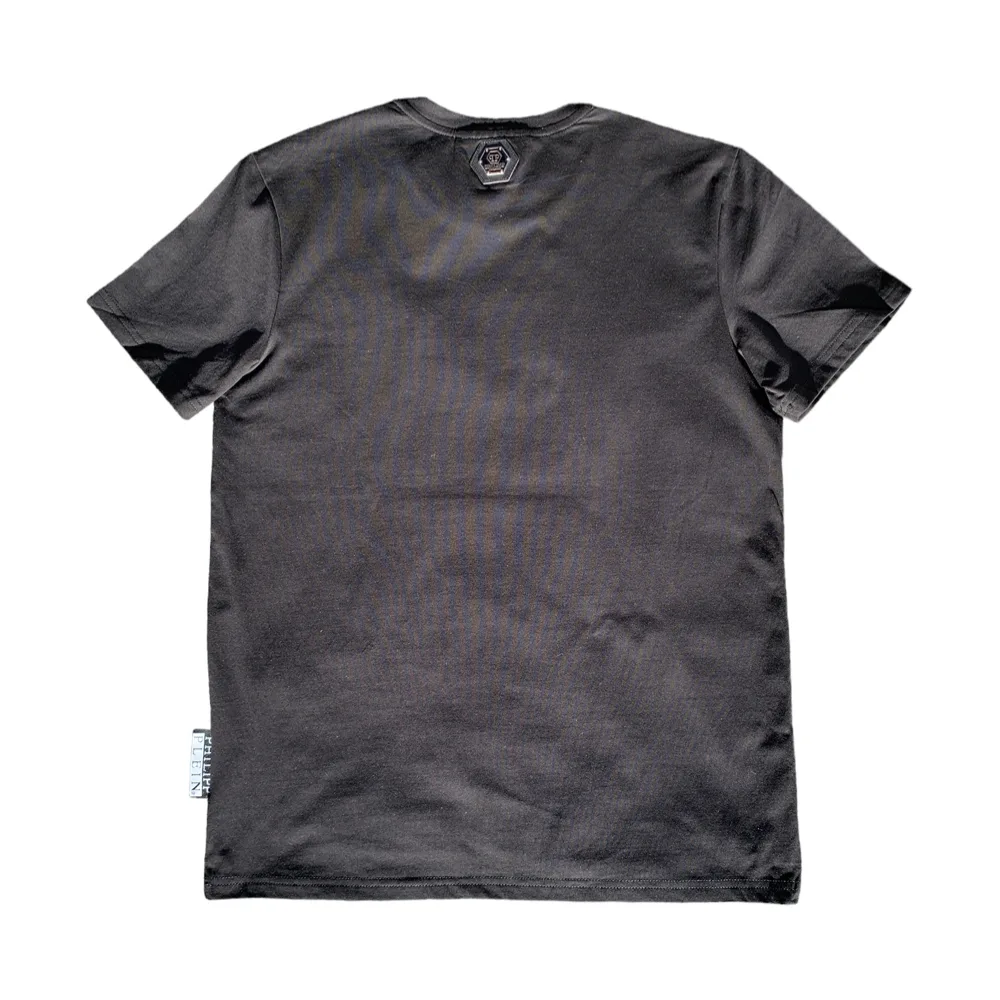 Philipp Plein FF018 Plein Skull & Bones BLACK crewneck t-shirt - PHILIPP PLEIN
