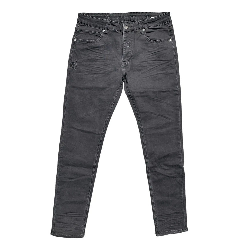 Charcoal Prestige Slim-Fit Denim Jeans - Angelo Galasso