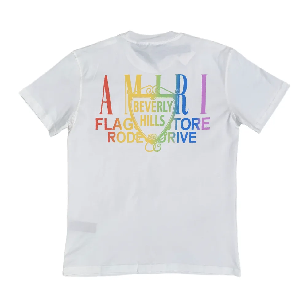 Amiri Beverly Hills White Crewneck T-shirt