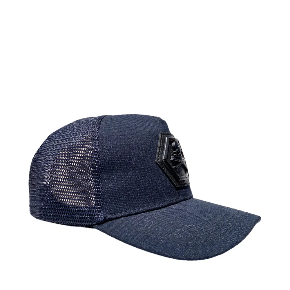 Philipp Plein Skull Hexagon Navy Trucker Cap