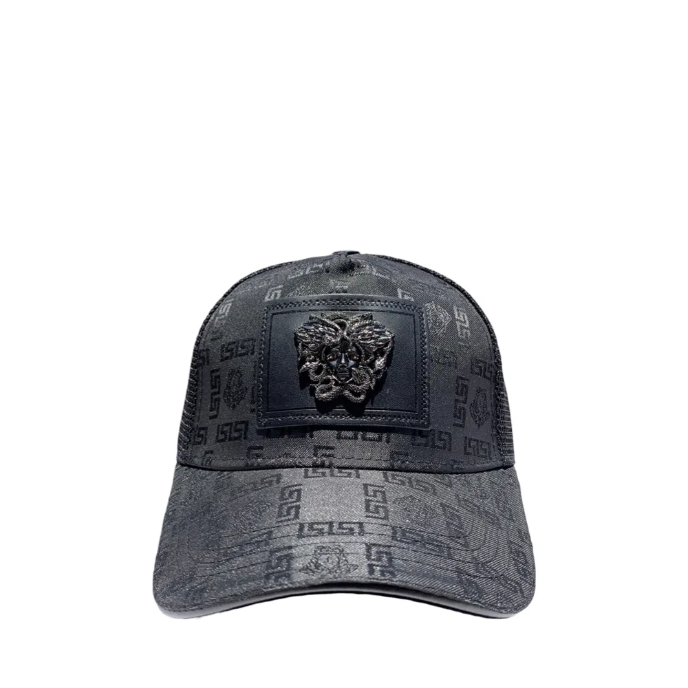 Versace V22.1 Snake Medusa black trucker cap