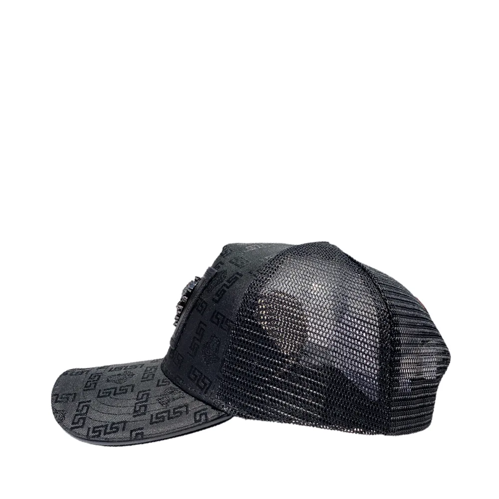 Versace V22.1 Snake Medusa black trucker cap