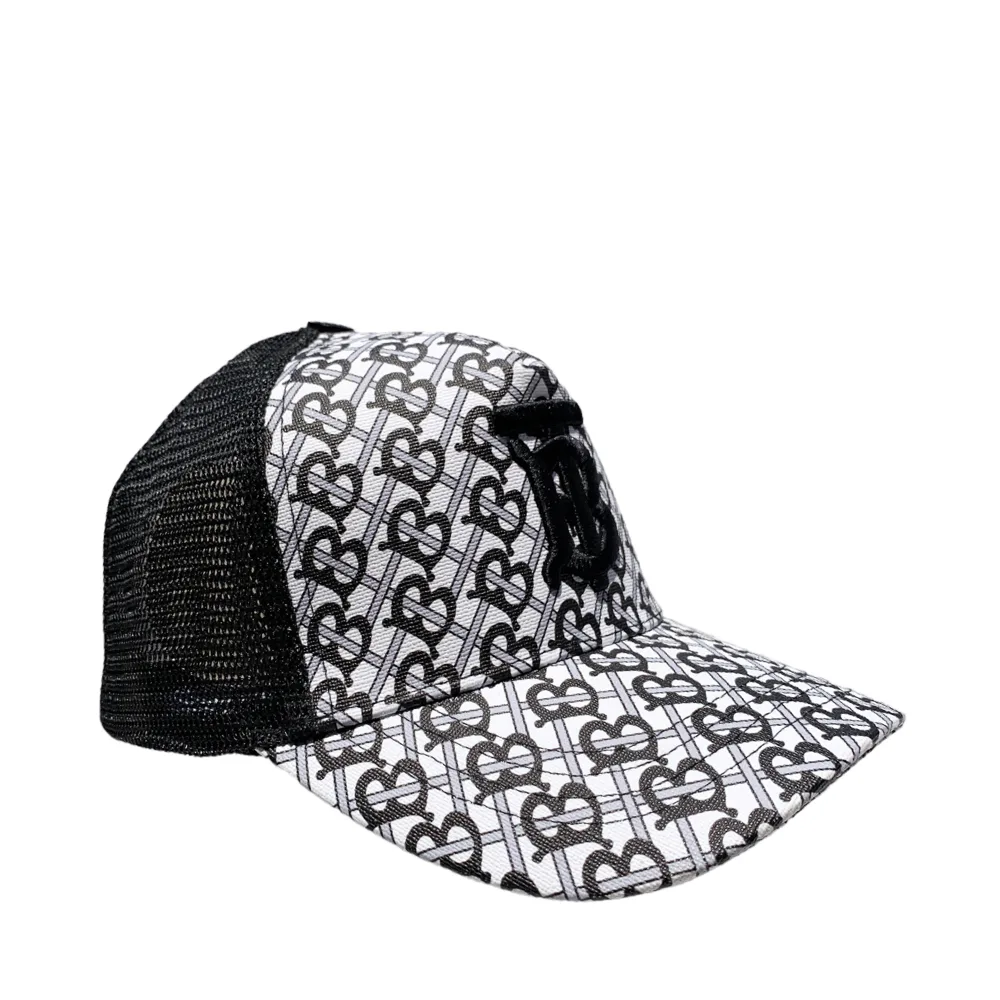 Burberry TB01 Pattern Black & White Trucker Cap