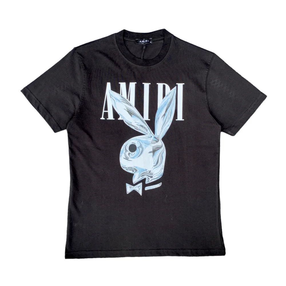 Amiri x Playboy Metallic Bunny Black Crewneck T-Shirt