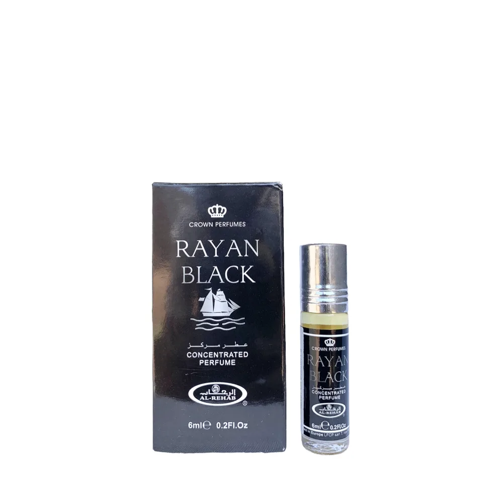 Al-Rehab Crown Perfumes Rayan Black Concentrated Attar Oil Parfum 6ml