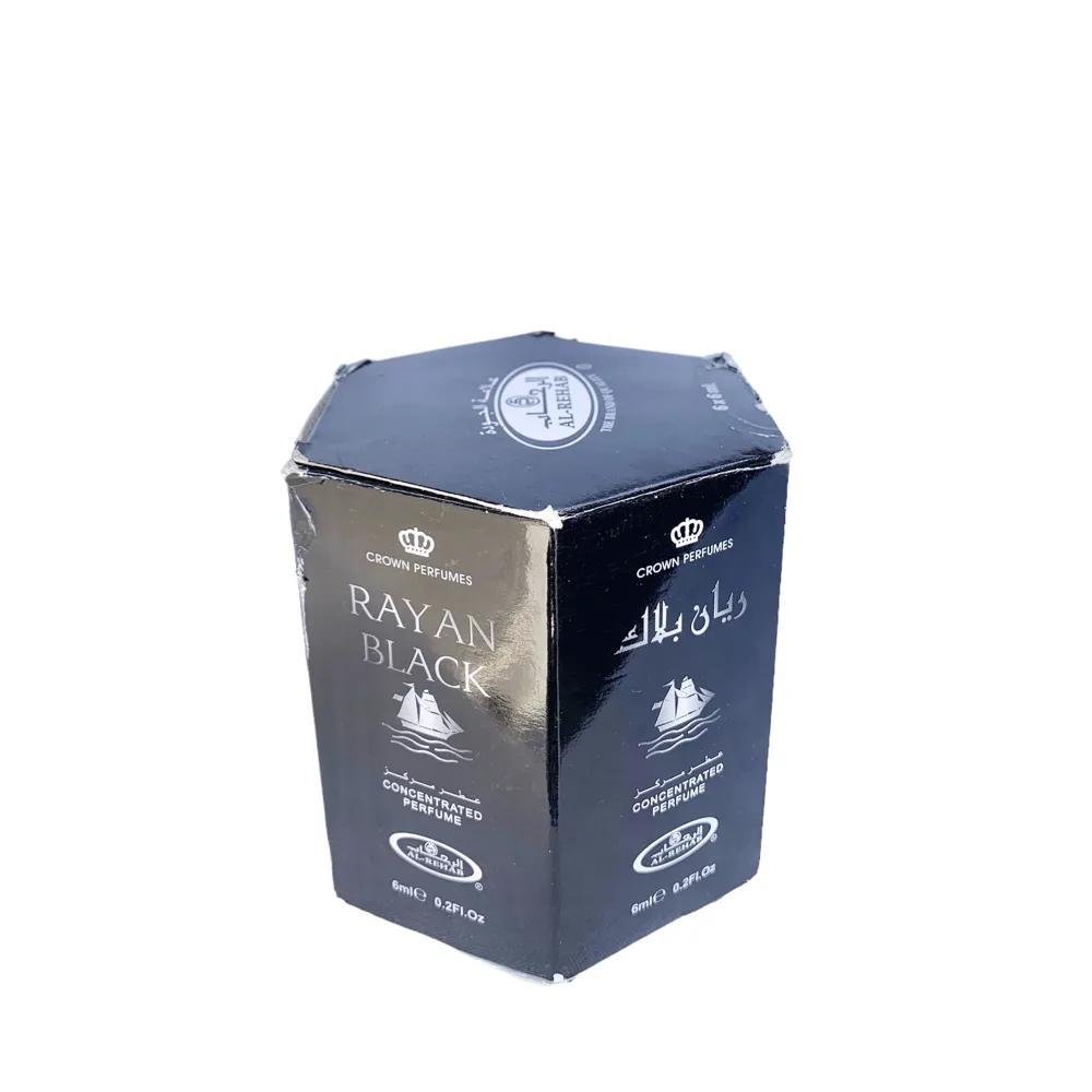 6-Pack Al-Rehab Crown Perfumes Rayan Black Concentrated Attar Oil Parfum 6ml