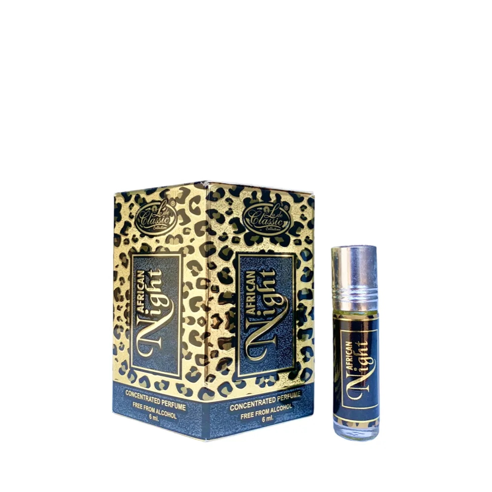 6-Pack Lade Classic African Night Concentrated Attar Oil Parfum 6ml