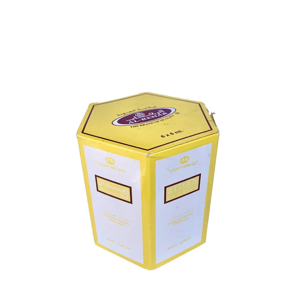 6-Pack Al-Rehab Crown Perfumes Zidan Classic Concentrated Attar Oil Parfum 6ml