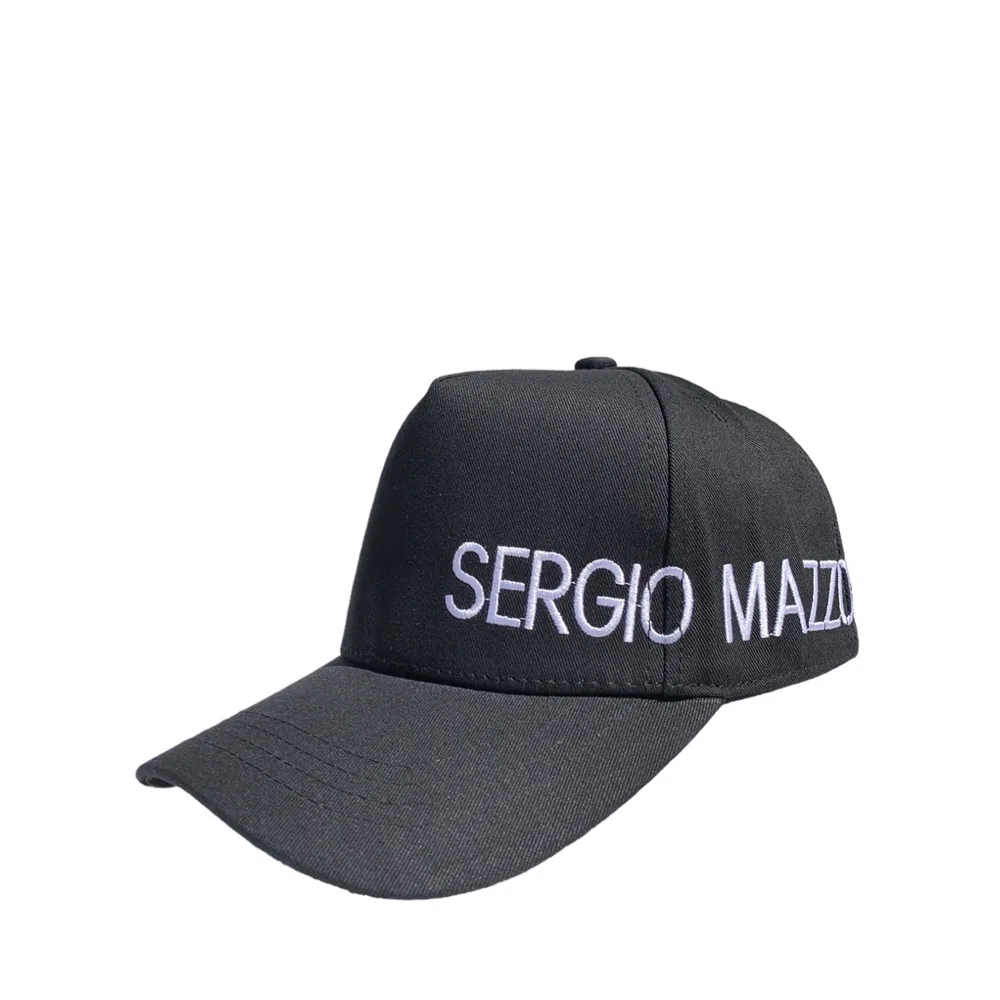 Sergio Mazzola Statement Typography Black Baseball Cap