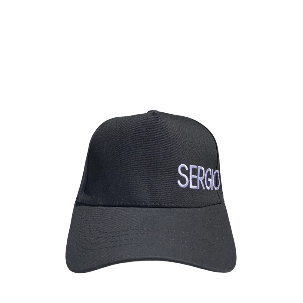 Sergio Mazzola Statement Typography Black Baseball Cap