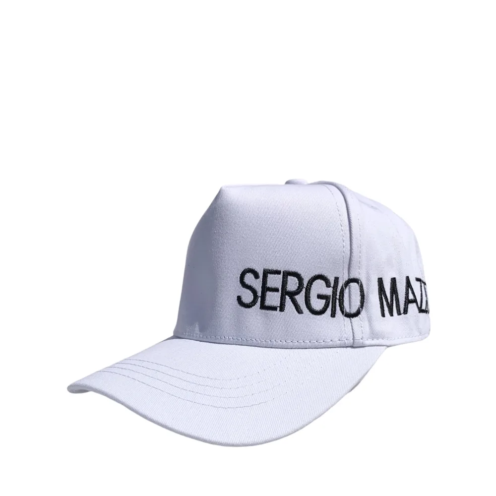 Sergio Mazzola Statement Typography White Baseball Cap