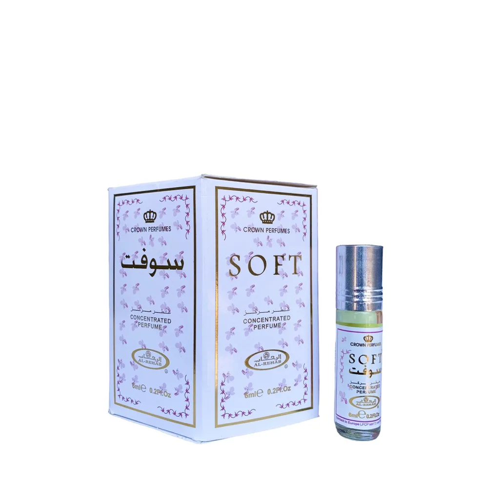 6 Pack Al-Rehab Crown Perfumes Soft Oil Parfum 6ml