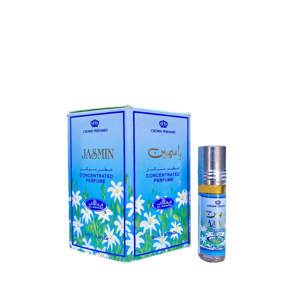 6-Pack Al-Rehab Crown Perfumes Jasmin Oil Parfum 6ml