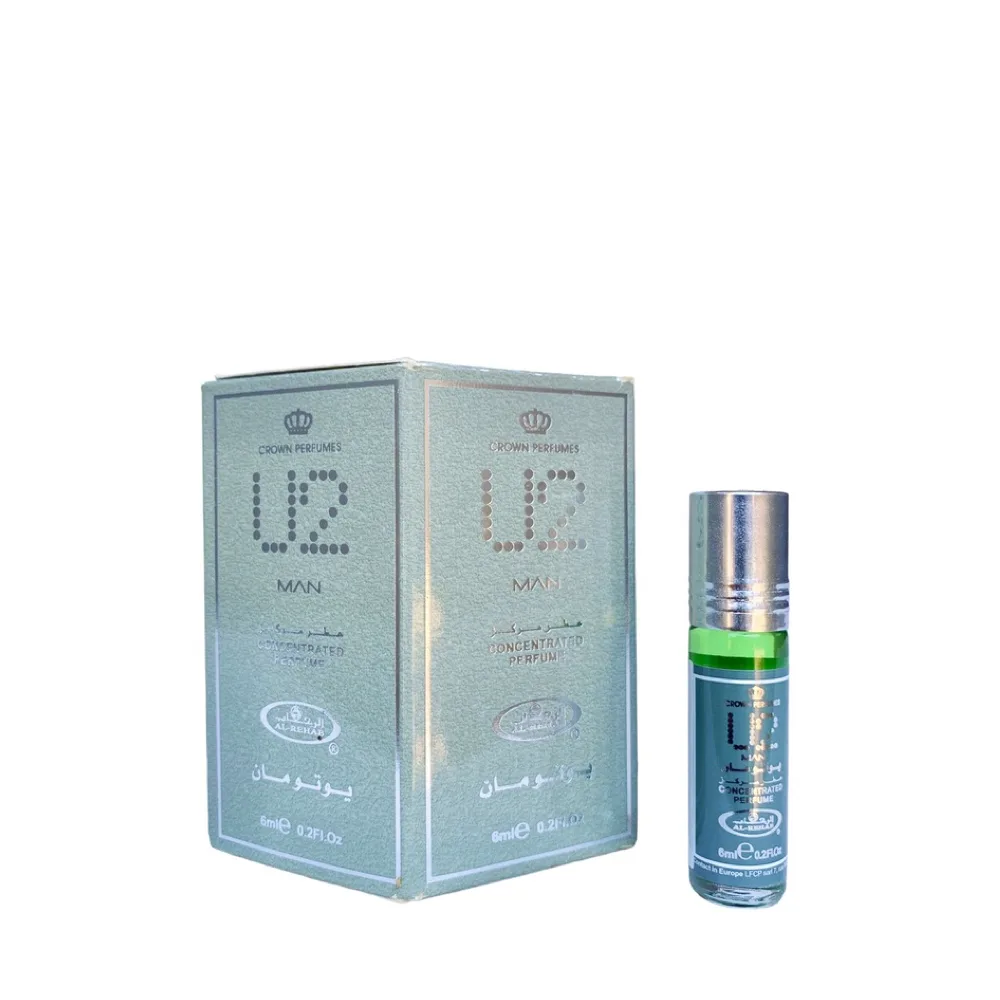 6 pack Al-Rehab Crown Perfumes U2 Man Concentrated Attar Oil Parfum 6ml