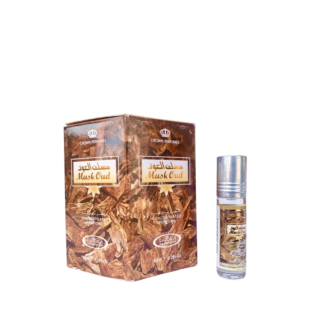 6-Pack Al-Rehab Crown Perfumes Musk Oud Oil Parfum 6ml