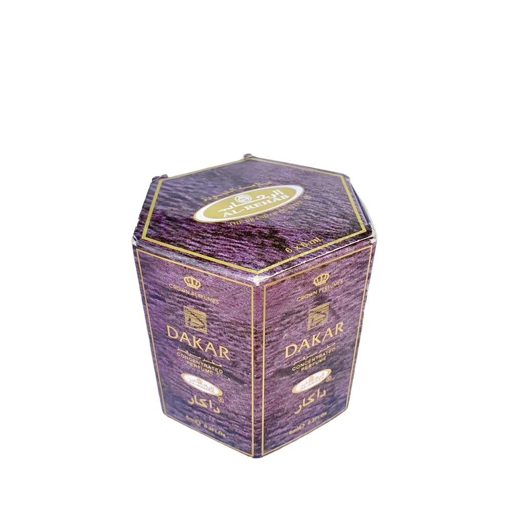 6-Pack Al-Rehab Crown Perfumes Dakar Concentrated Attar Oil Parfum 6ml