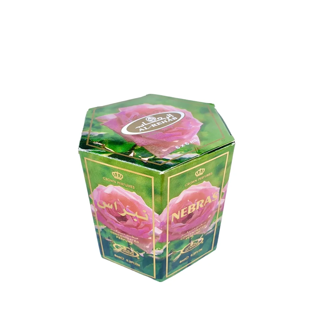 6-Pack Al-Rehab Crown Perfumes Nebras Concentrated Oil Perfume 6ml