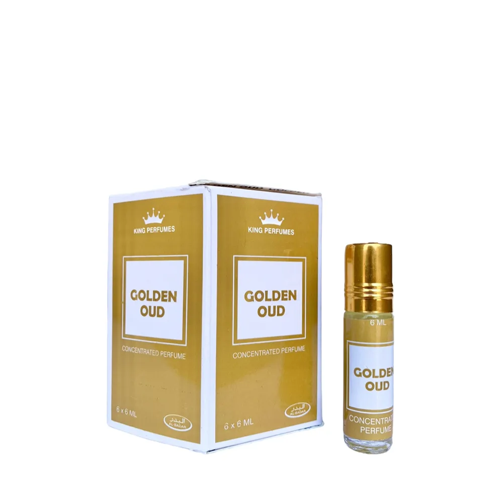 6 Pack Al-Badar King Perfumes Golden Oud Oil Perfume 6ml