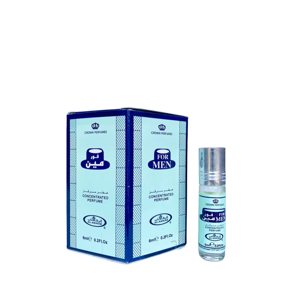 6 Pack Al-Rehab Crown Perfumes For Men Oil Parfum 6ml
