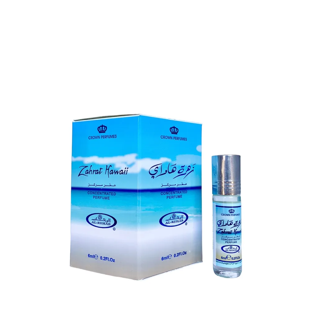 6-Pack Al-Rehab Crown Perfumes Zahrat Hawaii Oil Parfum 6ml
