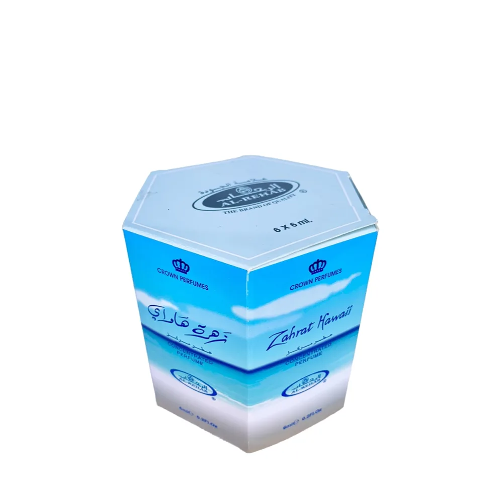 6-Pack Al-Rehab Crown Perfumes Zahrat Hawaii Oil Parfum 6ml