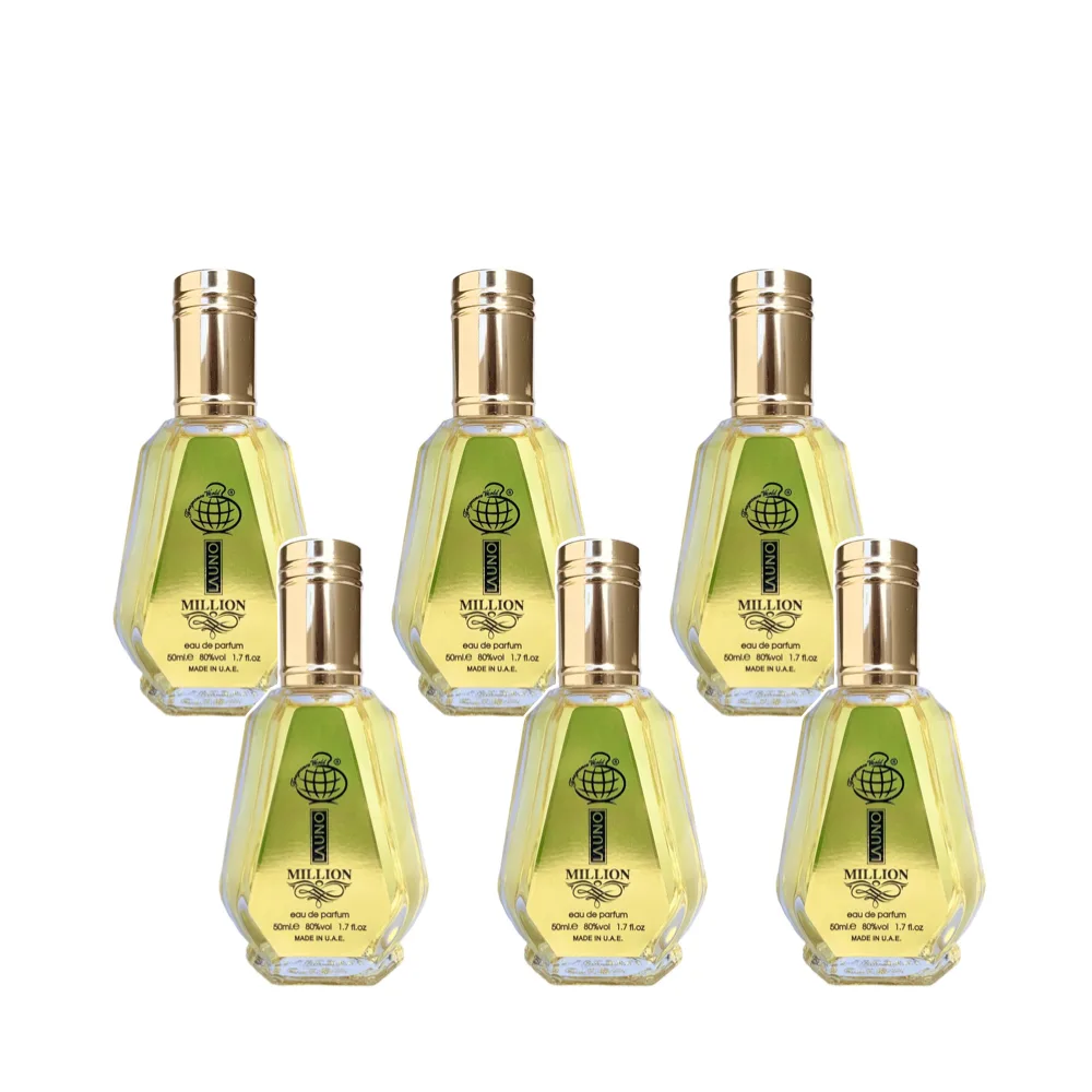 6-Pack Launo Million Eau De Parfum 50ml - 1 Million by Paco Rabanne