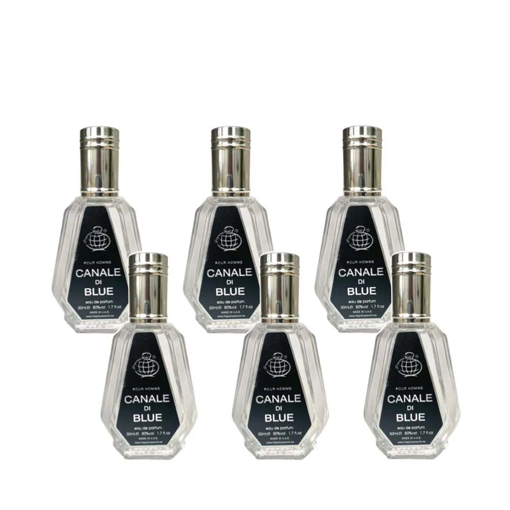 6-Pack Fragrance World Canale Di Blue Pour Homme Eau De Parfum 50ml