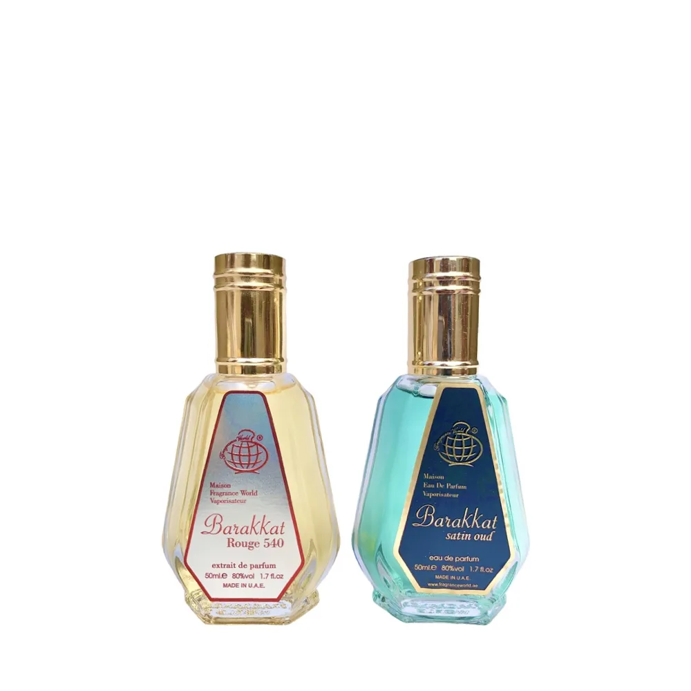 Fragrance World Barakkat Rouge 540 Extrait + Satin Oud Perfume Set 50ml