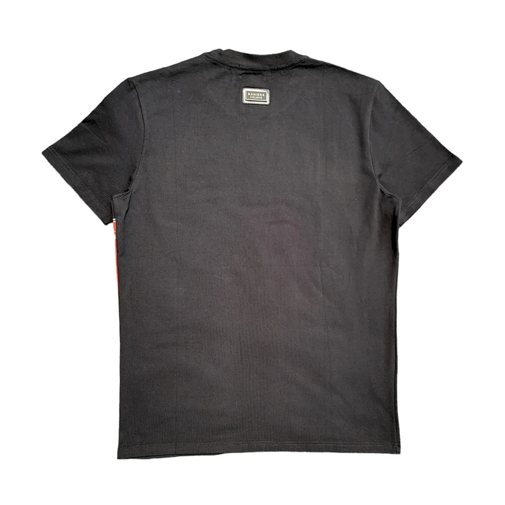 Italian Sparkle Shield Black Crew Neck T-Shirt - Roberto Raniera