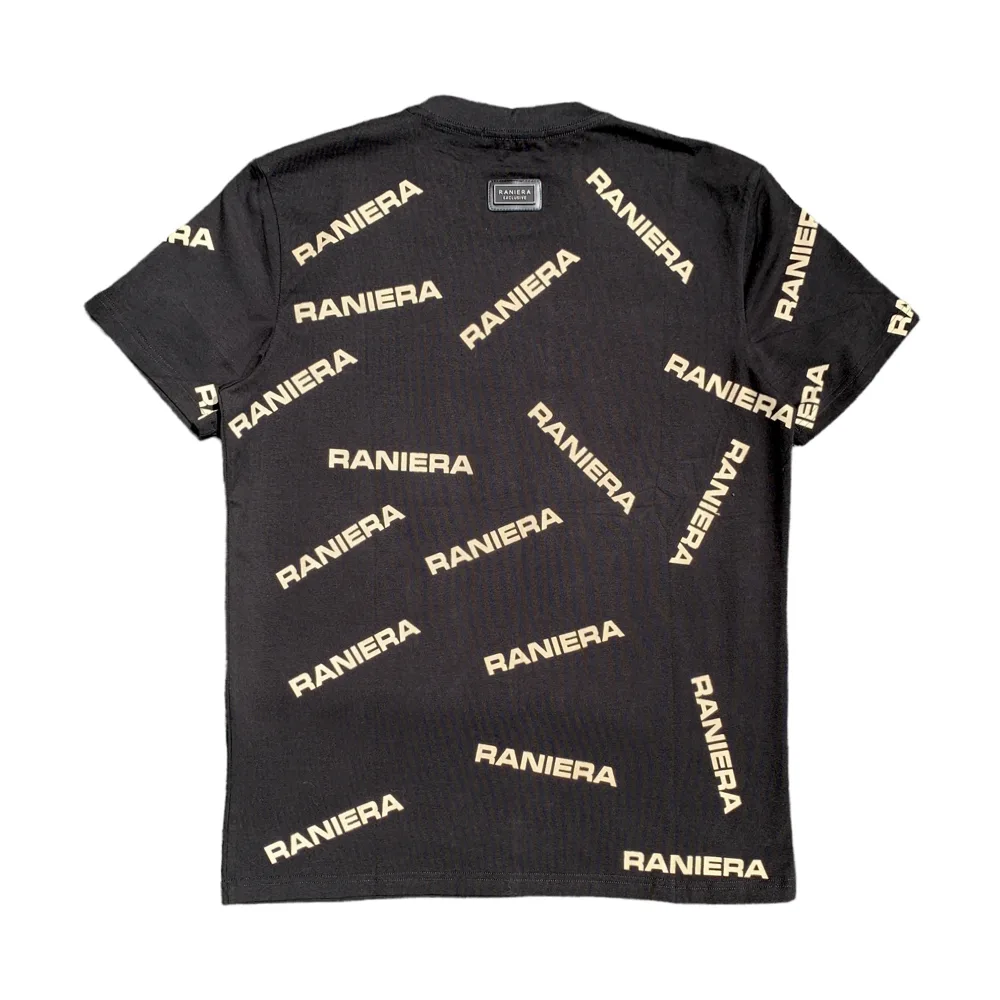 Raniera Crest All-Over Black T-Shirt - Roberto Raniera