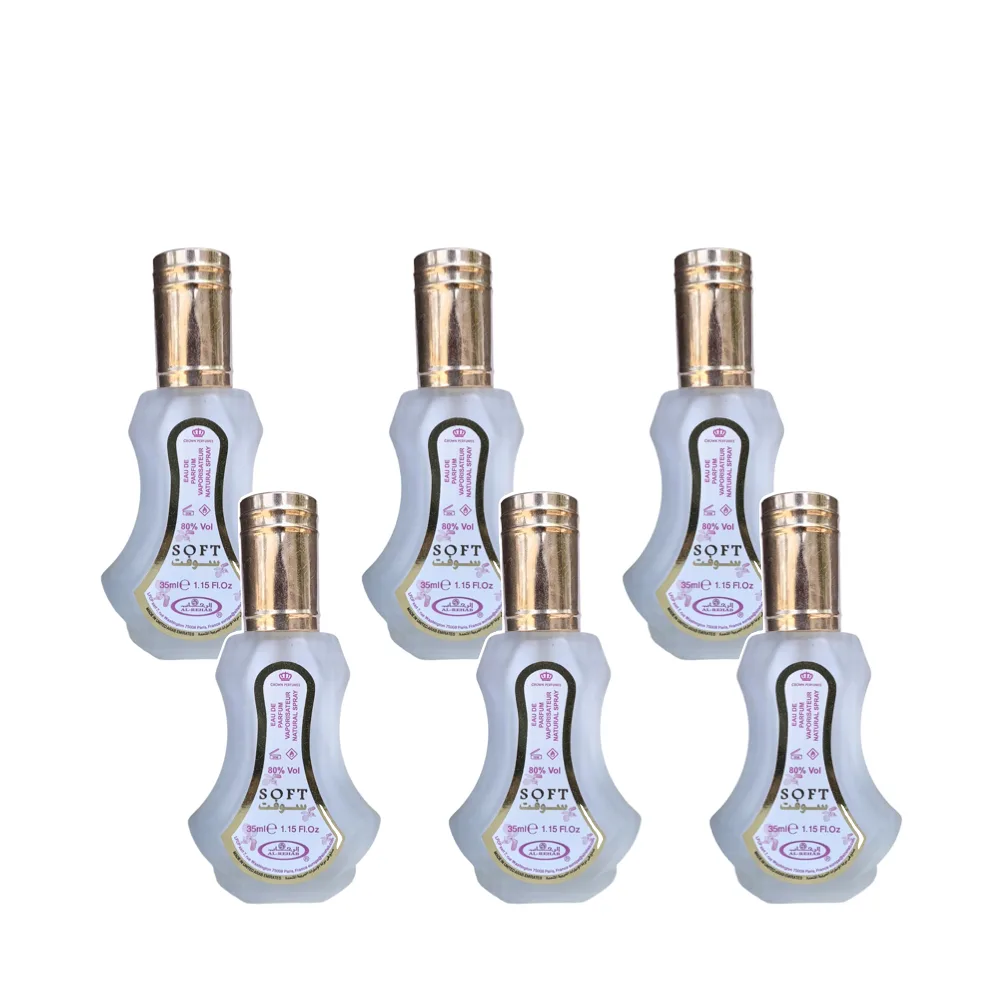 6-Pack Al-Rehab Crown Perfumes Soft Eau De Parfum 35ml