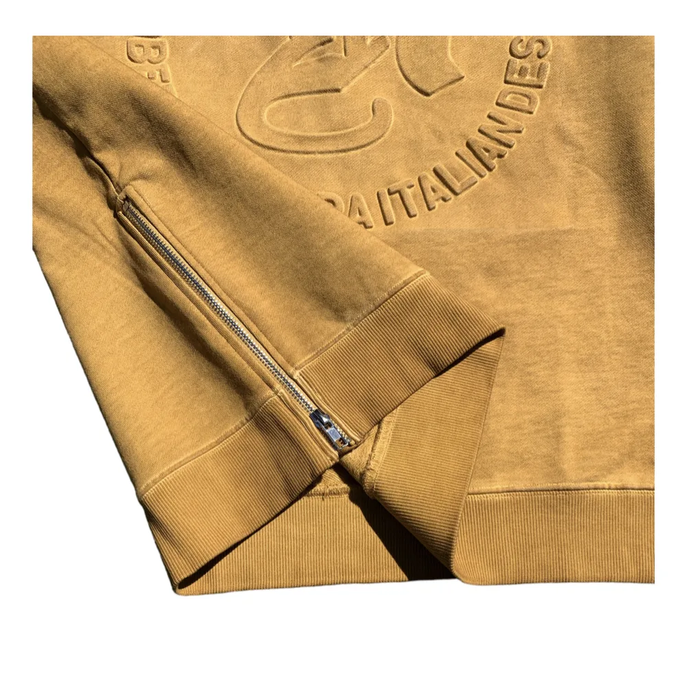 Roberto Raniera Embossed Mustard Yellow Crew Neck Sweatshirt - Image 2