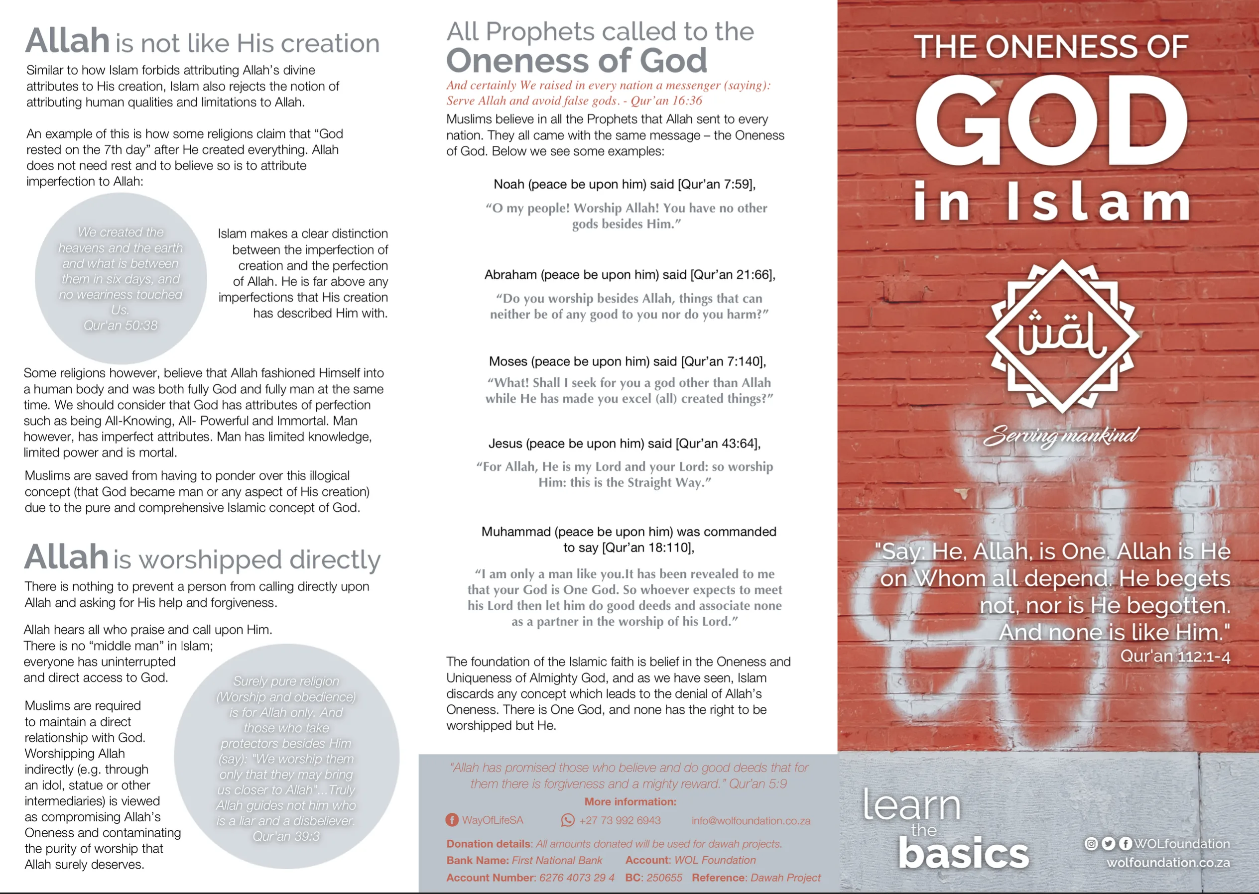 The Oneness of God in Islam Pamphlet - Image 2